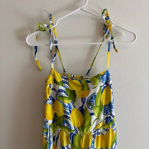 Kenny Flowers The Positano Resort Lemon Print Maxi Dress Size M - Picture 7 of 7
